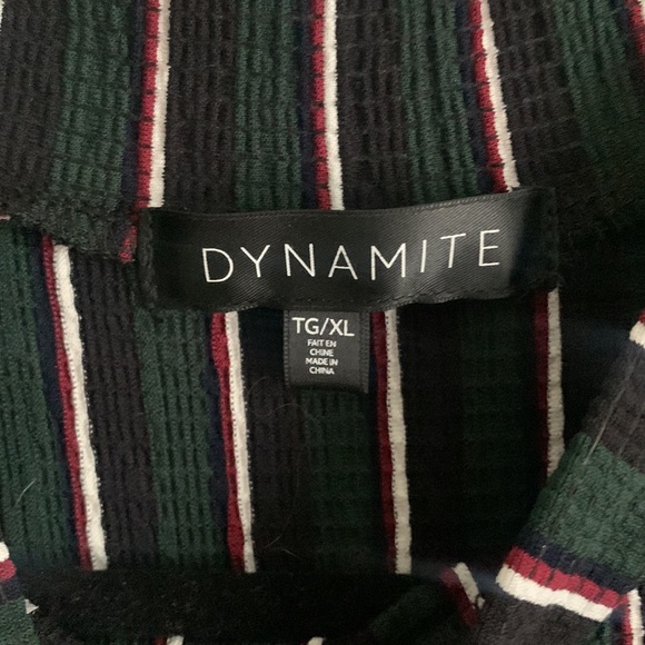 Dynamite striped mock neck midi bodycon dress - Picture 4 of 5